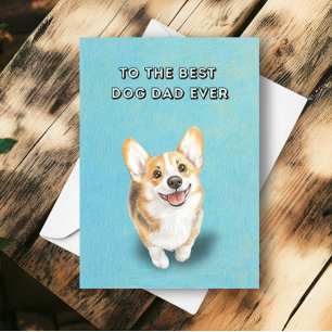 Lycklig Cute Corgi Best Hund Pappa någonsin Fars d Kort