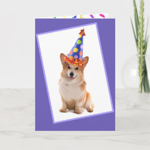 Lycklig Cute Corgi Birthday Kort