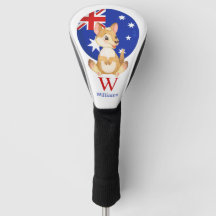 Lycklig Cute Kangaroo Personlig Golf Head Cover