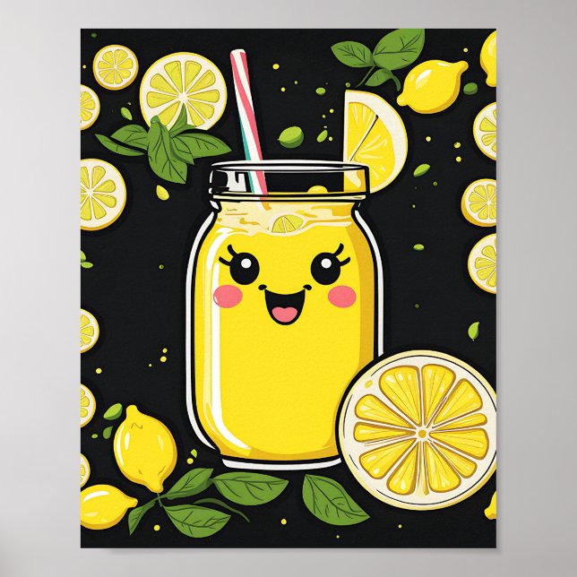 Lycklig Cute Lemonade Poster (Framsidan)