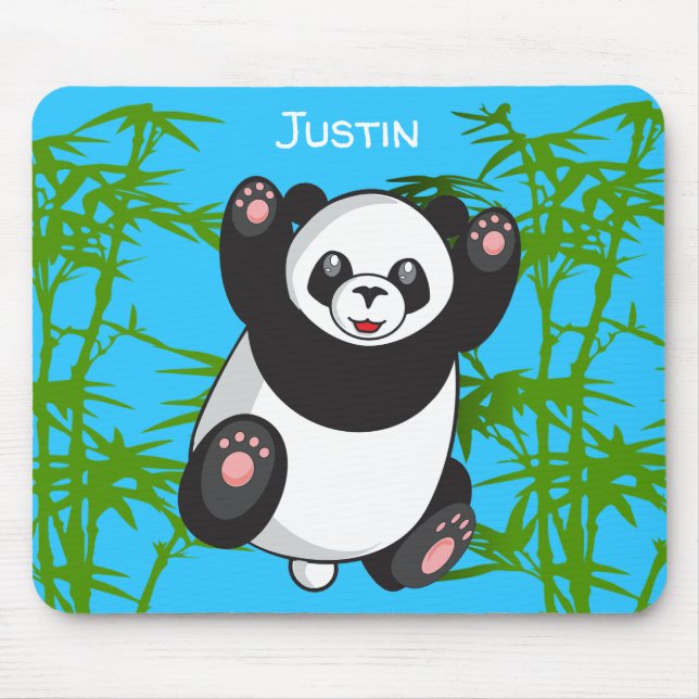 Lycklig Cute Panda Monogrammed Musmatta (Framsidan)