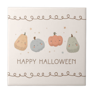 Lycklig Cute Pumpkin Design Ceramic Tile Kakelplatta