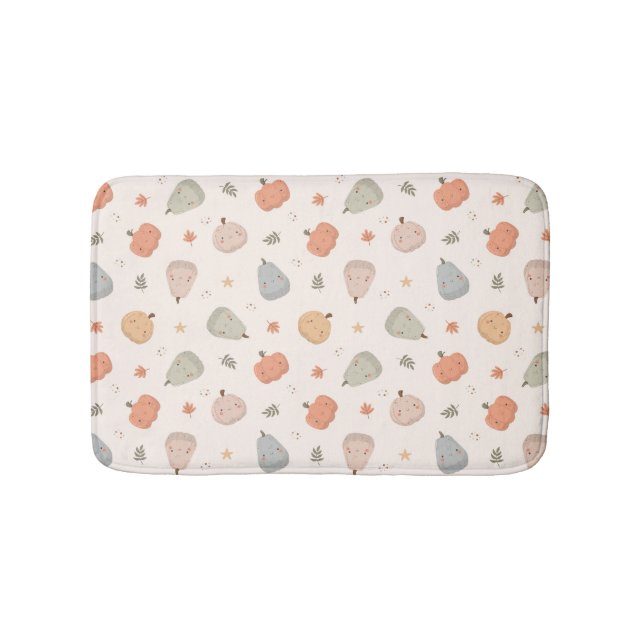 Lycklig Cute Pumpkin Mönster - Bath Mat Badrumsmatta (Framsidan)