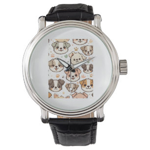Lycklig Cute Puppies Mönster Armbandsur