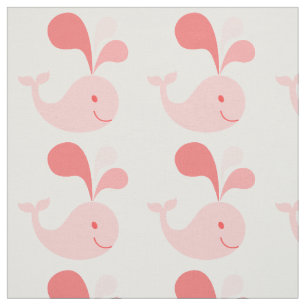 Lycklig Cute Rosa Whale Fabric Tyg