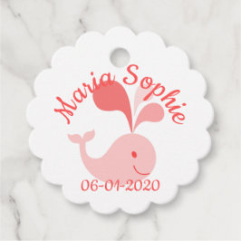 Lycklig Cute Rosa Whale Gåvor Etiketter