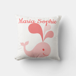 Lycklig Cute Rosa Whale Kudde