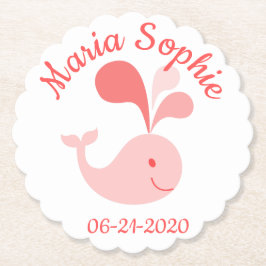 Lycklig Cute Rosa Whale Underlägg Papper