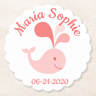 Lycklig Cute Rosa Whale Underlägg Papper