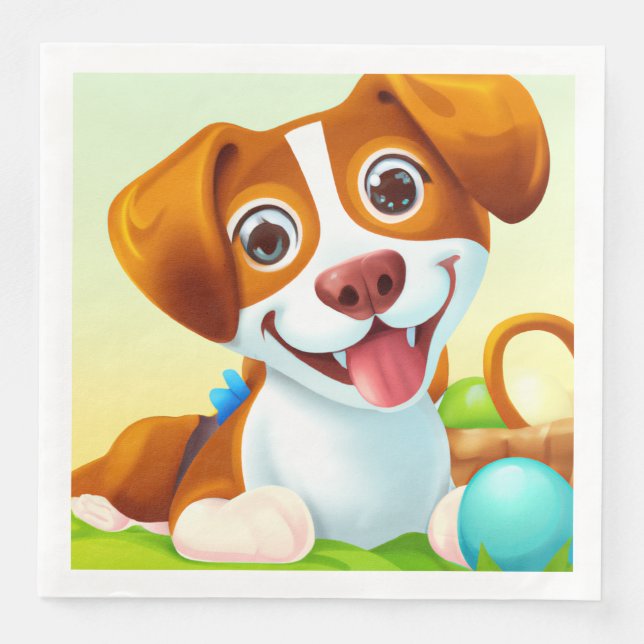Lycklig Cute Smiling Hund Pappersservett (Framsida)