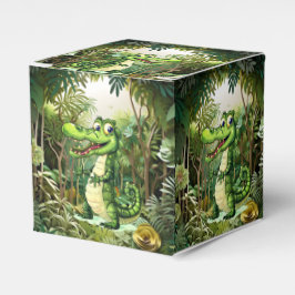 Lycklig Cute Vild Crokodile Jungle Träd vacker Presentaskar