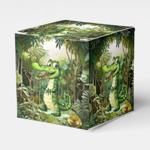 Lycklig Cute Vild Crokodile Jungle Träd vacker Presentaskar
