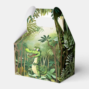 Lycklig Cute Vild Crokodile Jungle Träd vacker Presentaskar