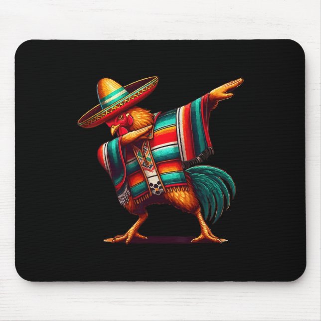 Lycklig Dabbing Mexican Chicken Cinco De Mayo Älsk Musmatta (Framsidan)