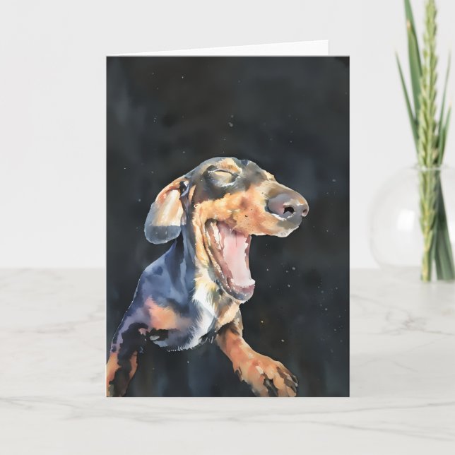 Lycklig Dachshund Card (tomt) Kort (Framsida)