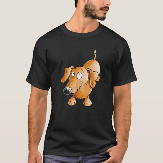 Lycklig Dachshund för Teckel I Dackel Fläkt T Shirt (Framsida)