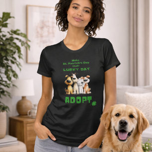 Lycklig Dag Adoptera Räddningshundar Söt St Patric T Shirt