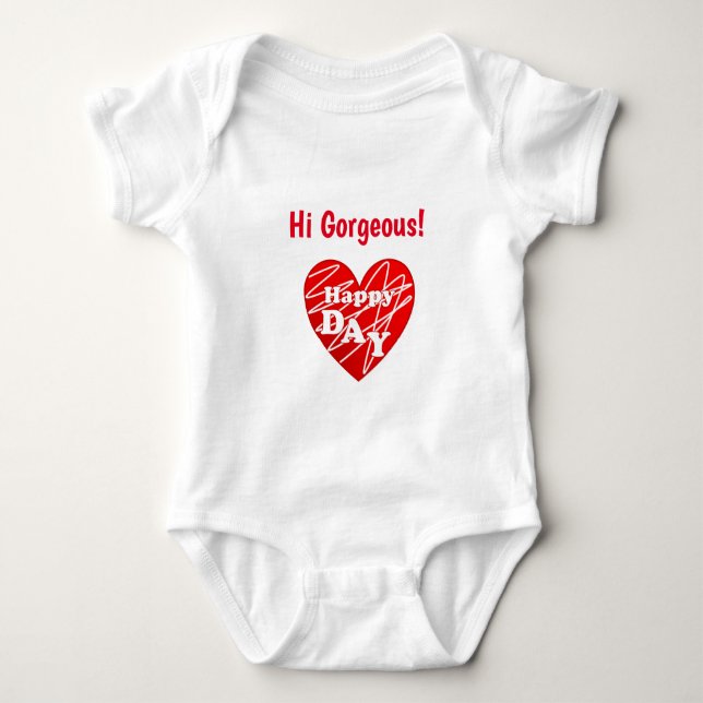 Lycklig Dag För Sött Bebis T Shirt (Framsida)