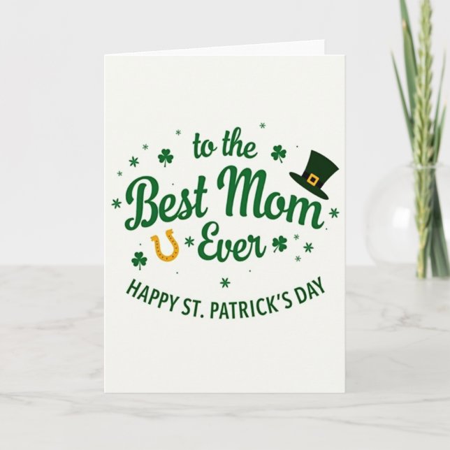 Lycklig Dag-Kort för Shamrock-Mamma Kort (Framsida)