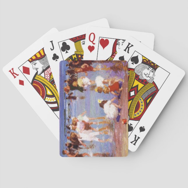 Lycklig-dagar vid stranden (av E.H. Potthast) Casinokort (Baksidan)