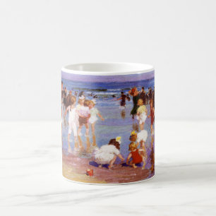 Lycklig-dagar vid stranden (av E.H. Potthast) Kaffemugg