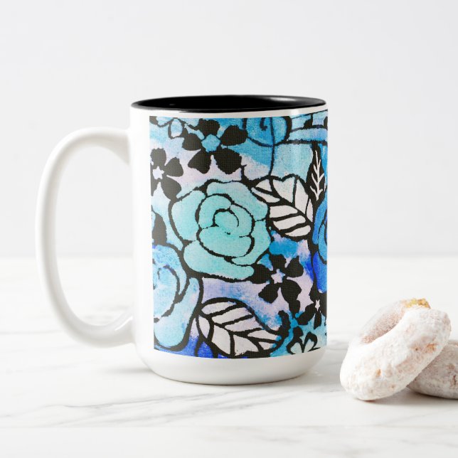 Lycklig-dagarna är här igen två tonkaffe Mugg (Med munk)