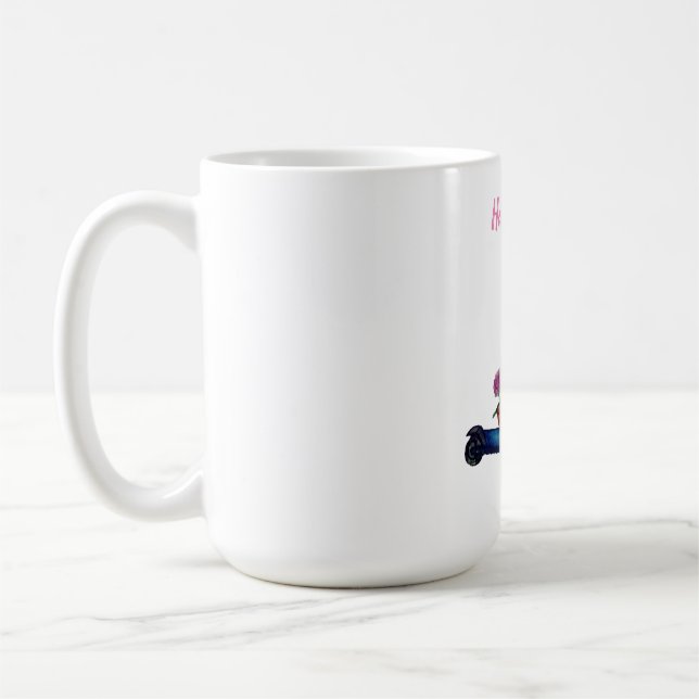 Lycklig-dagen, Cute Watercolor Art Kaffemugg (Vänster)