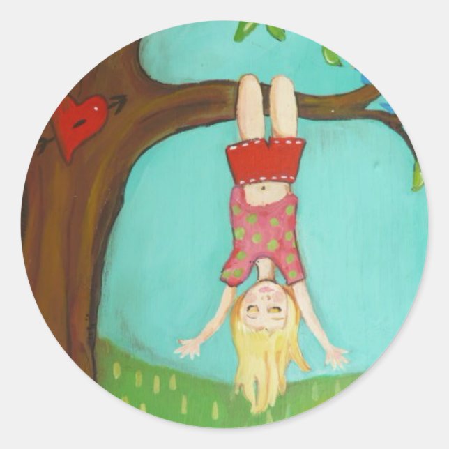 Lycklig-dagen Runt Klistermärke (Framsida)