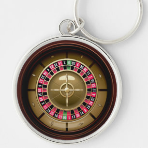 Lycklig dagroulett Keychain Rund Silverfärgad Nyckelring