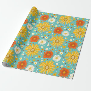 Lycklig Daisy Colorful Mönster Presentpapper