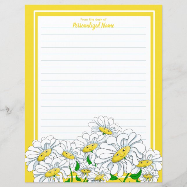 Lycklig Daisy Gult-White Line Pappra Lakan (Framsida)
