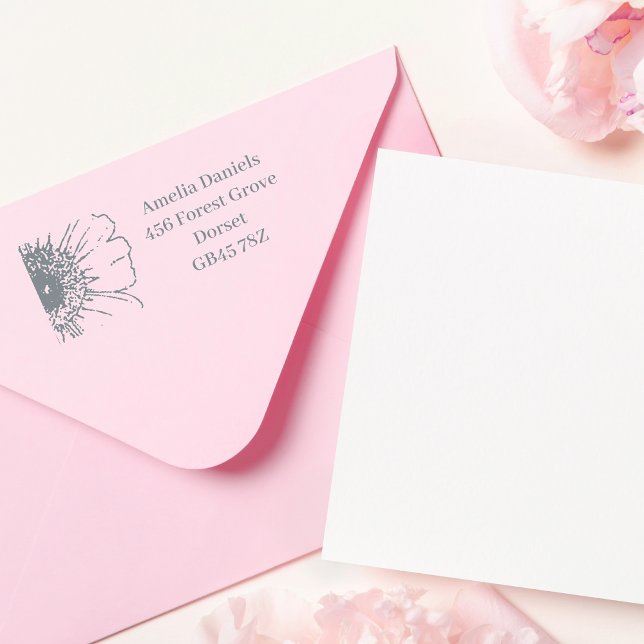 Lycklig Daisy Returadress Självfärgande Stämpel (Skapare uppladdad)