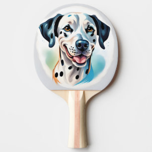Lycklig Dalmatian Hund Pet Pingisracket