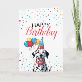 Lycklig Dalmatien med Balloons Birthday Kort
