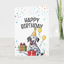 Lycklig Dalmatien med Party Hat Birthday