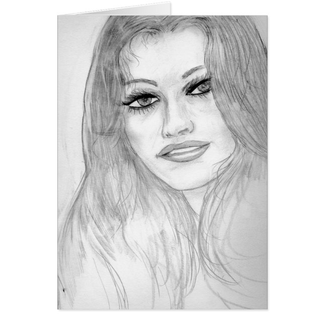 Lycklig dam hälsningskort (Framsidan)