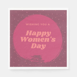 Lycklig damdag önskemål röd pappersservett