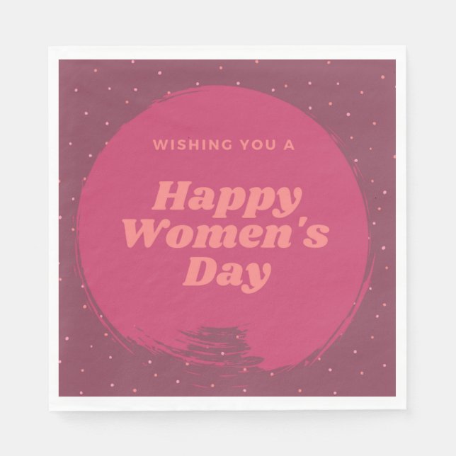 Lycklig damdag önskemål röd pappersservett (Framsidan)