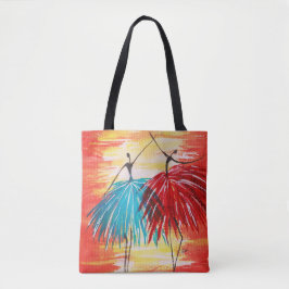 Lycklig Dance - allt-over-Print Shoulder Tote Tygkasse