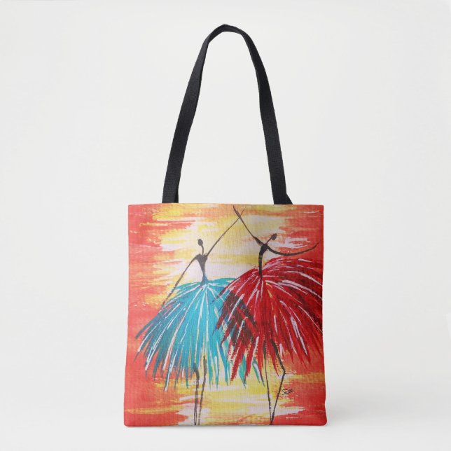 Lycklig Dance - allt-over-Print Shoulder Tote Tygkasse (Framsida)