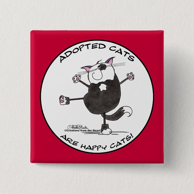 Lycklig Dance Cat Knapp (Framsida)