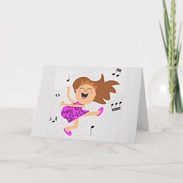 LYCKLIG DANCE FÖR DET ÄR "DIN BIRTHDAY IDAG" KORT (Framsida)