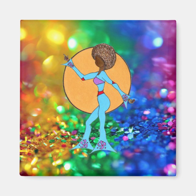 LYCKLIG DANCE - GLITTER-picka på Magnet (Framsidan)