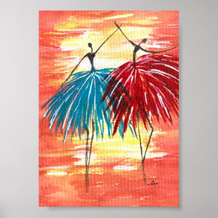 Lycklig Dancers 5x7 Premium Canvas Gloss Poster