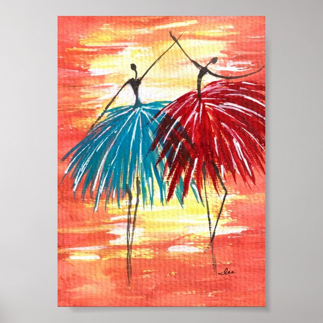 Lycklig Dancers 5x7 Premium Canvas Gloss Poster (Framsidan)