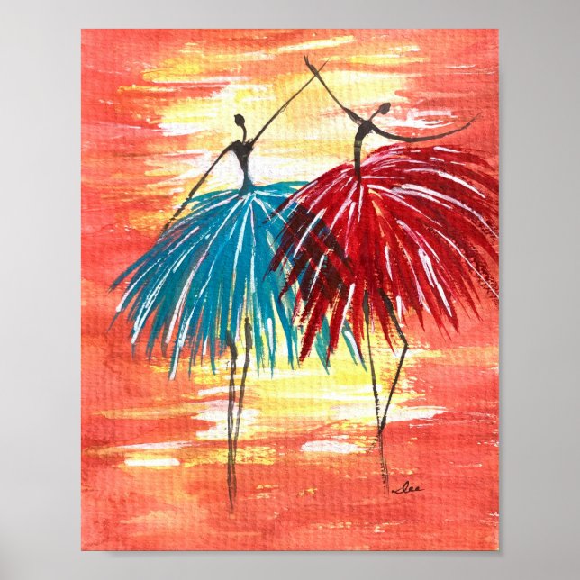 Lycklig Dancers 8 x 10 Premium Canvas Gloss Poster (Framsidan)