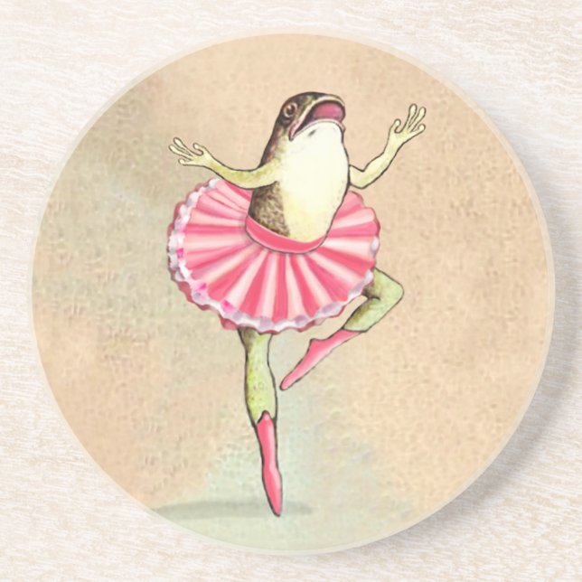 Lycklig Dancing Ballerina Frog Underlägg (Framsidan)