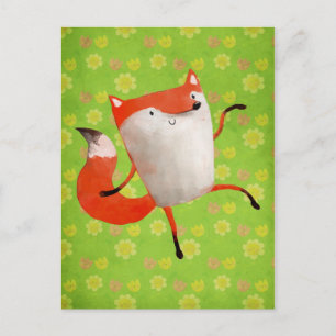 Lycklig Dancing Fox Vykort