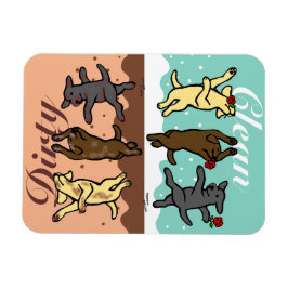 Lycklig Dancing Labradors Clean / Dirty Magnet