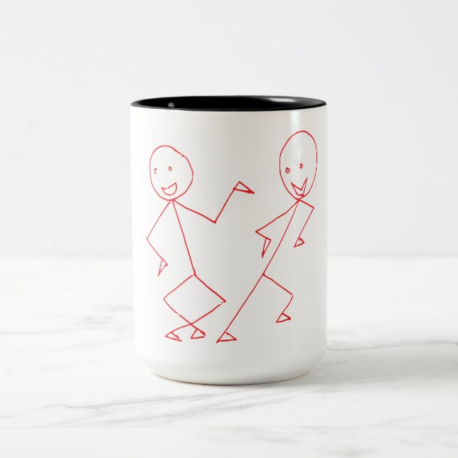 Lycklig Dancing Stickman Mugg (Center)